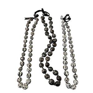Hawaiian Kukui Nut Lei Necklaces Set of 3 Used